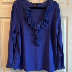 August Silk deep purple jewel tone top